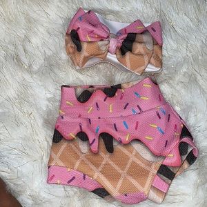 Ice cream head wrap & bummie set